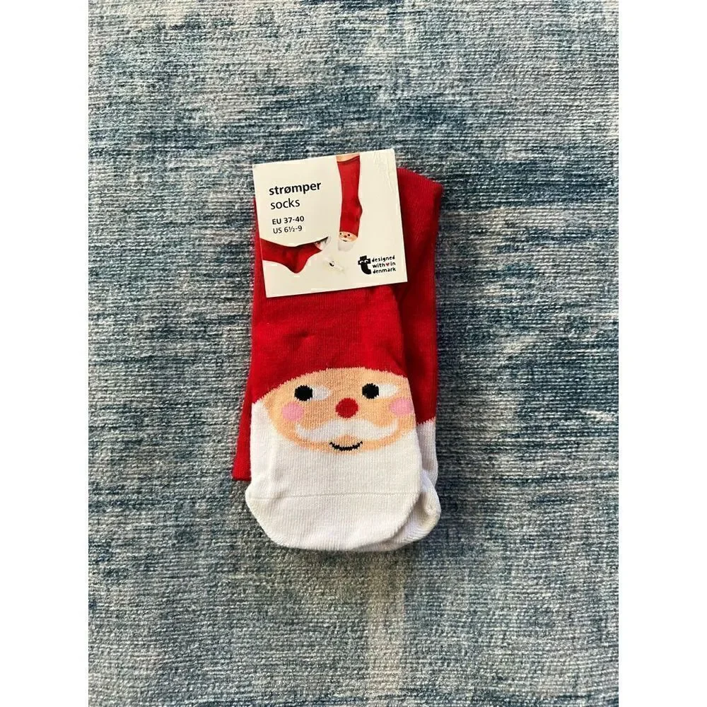 Stromper Holiday Santa Socks Size 6.5 - 9